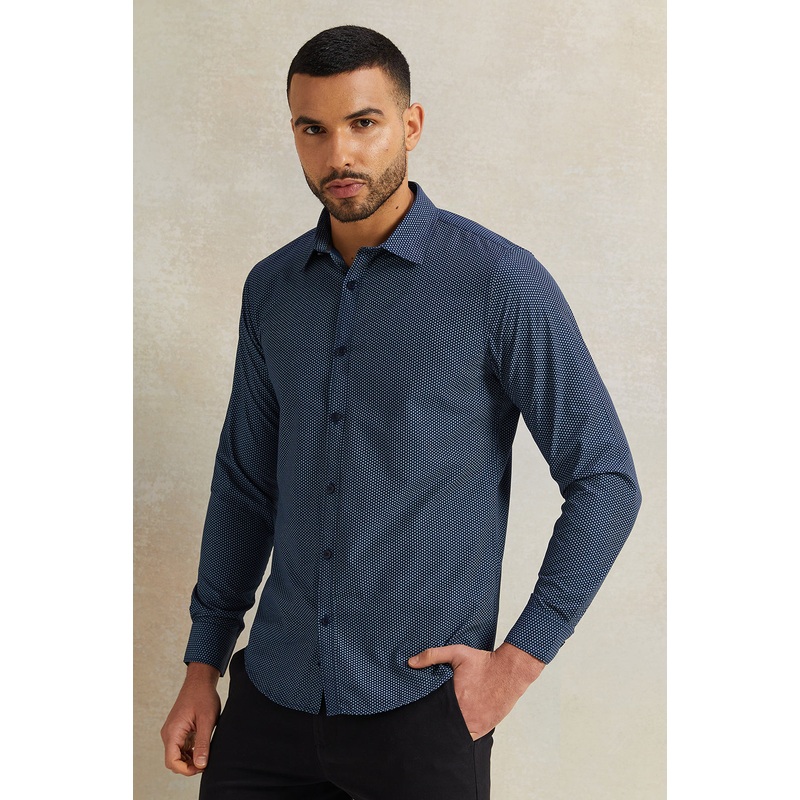 Men Navy Stand-Up Pack Shirt|Small|Medium|Large|X-Large|XX-Large