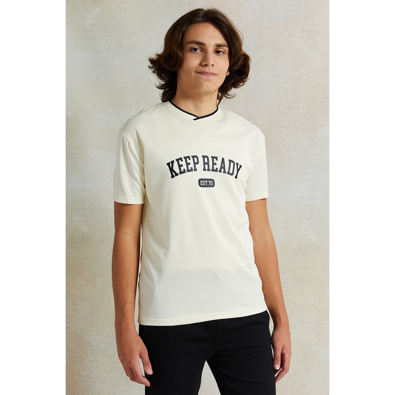 Senior Boys White Baseball T-Shirt