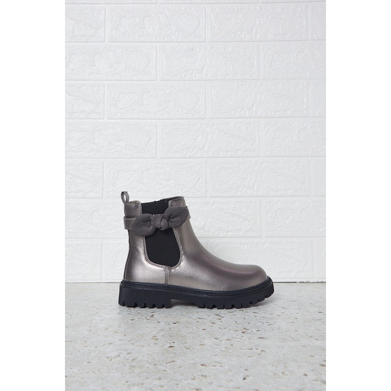 Senior Girls Grey Bow Chelsea Boots