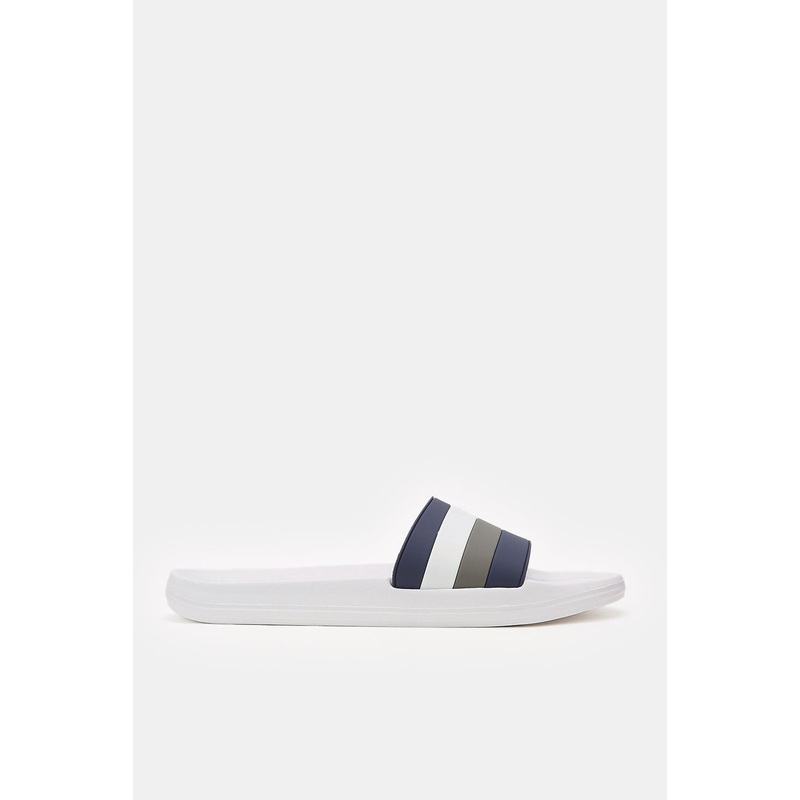 White Stripe Padded Slide|EU40|EU41|EU42|EU43|EU44|EU45