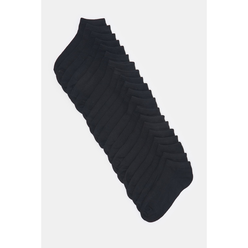 Women Black Basic  Ankle Socks (10 Pairs)