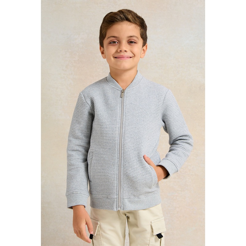 Boys Grey Jacquard Sweatshirt|2-3 Years|3-4 Years|4-5 Years|5-6 Years|6-7 Years|7-8 Years