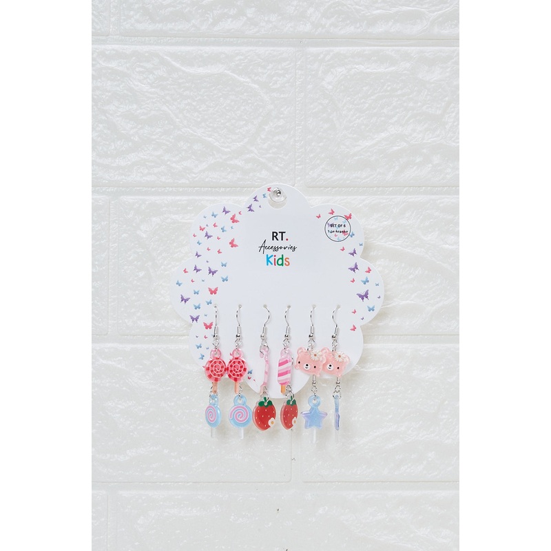 Girls Assorted Embellished Earring Set (6 Pairs)