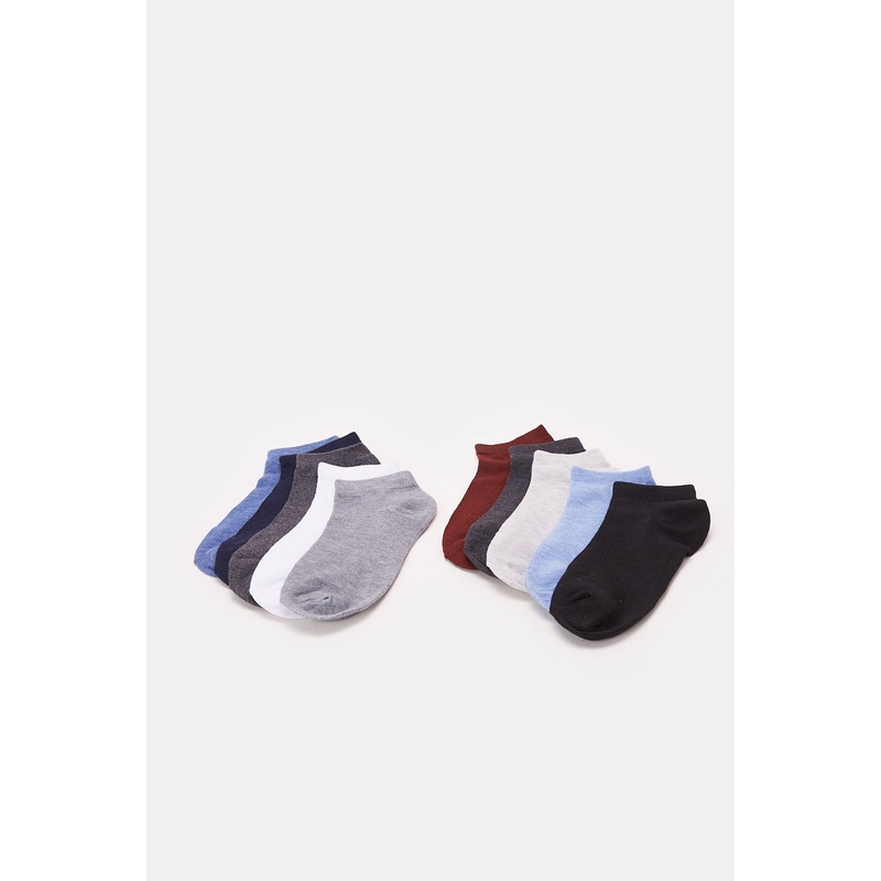 Men Assorted Plain Ankle Socks Set (10 Pairs)