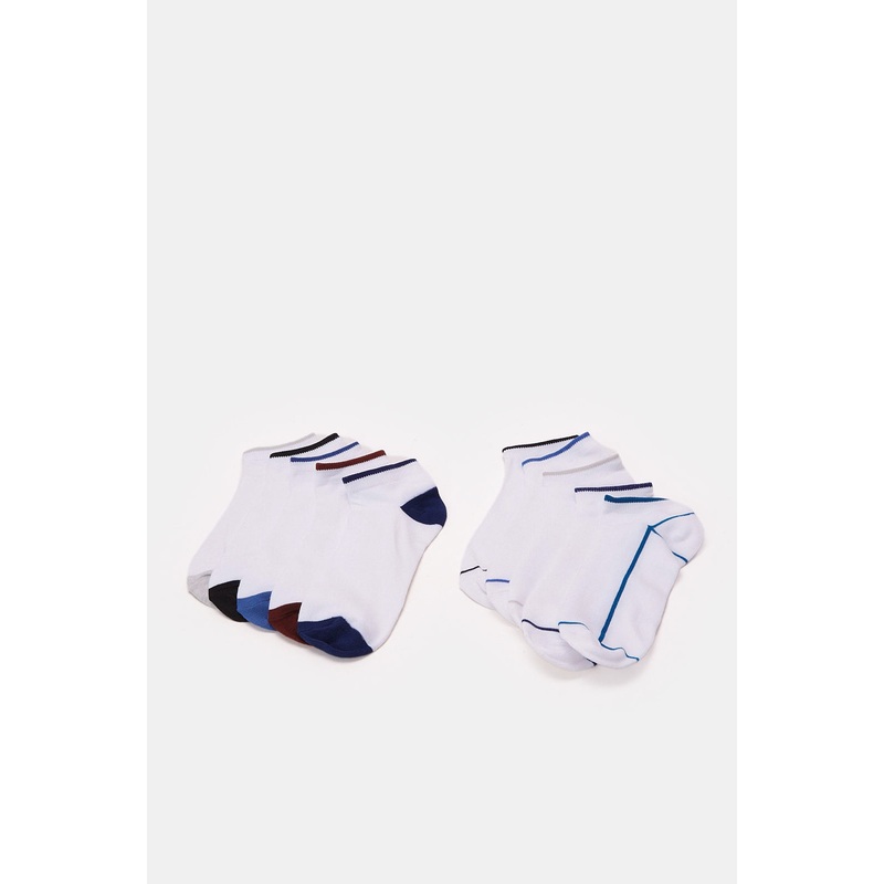Men White Ankle Socks (10 Pairs)