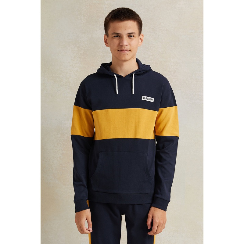 Senior Boys Black And Yellow Hooded Sweatshirt