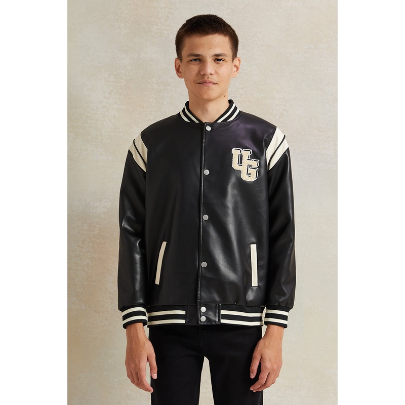 Senior Boys Black Zipthru Jacket