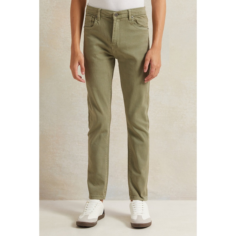 Senior Boys Olive 5 Pocket Jeans