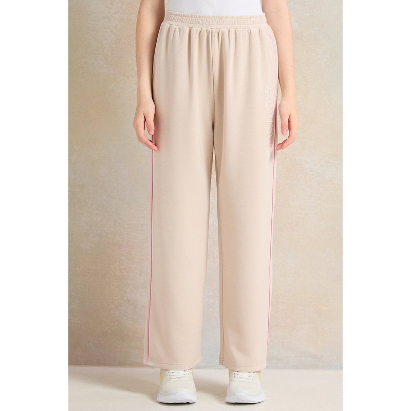 Senior Girls Beige Printed Track Pants