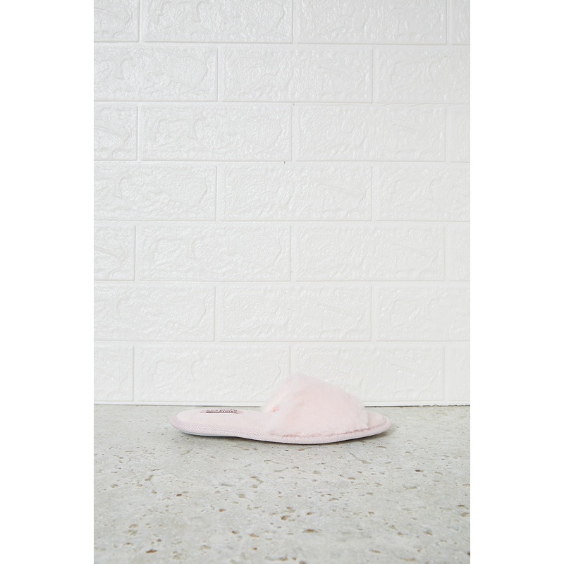 Senior Girls Pink Fur Detail Slipper