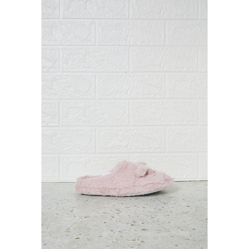Senior Girls Pink Sequin Ear Slipper