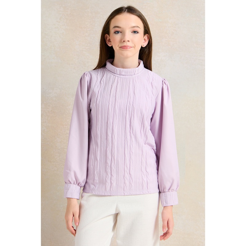 Senior Girls Purple Textured Top