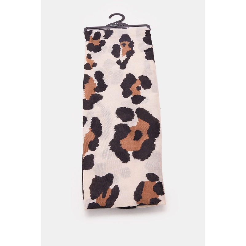 Women Beige Animal Printed Scarf