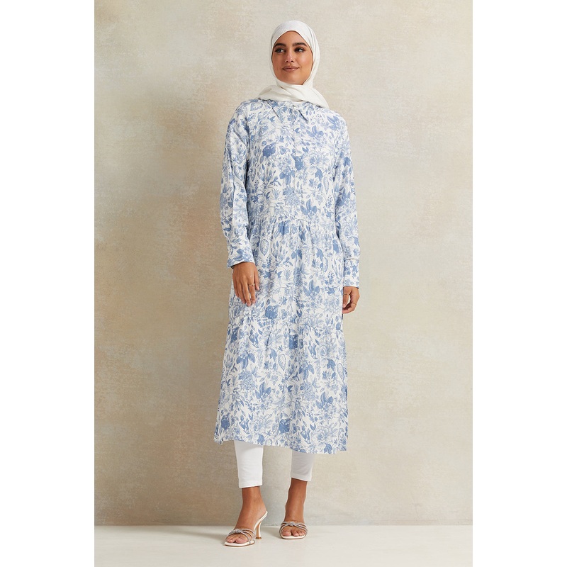 Women Blue Printed Maxi Dress|UK8|UK10|UK12|UK14|UK16|UK18