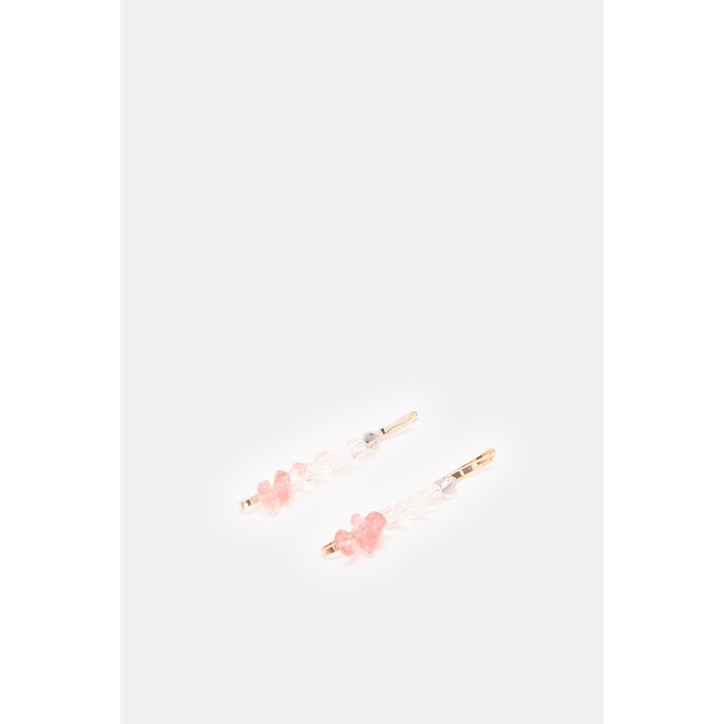 Women Gold  Embellished Hair Clip Set (2 Piece)