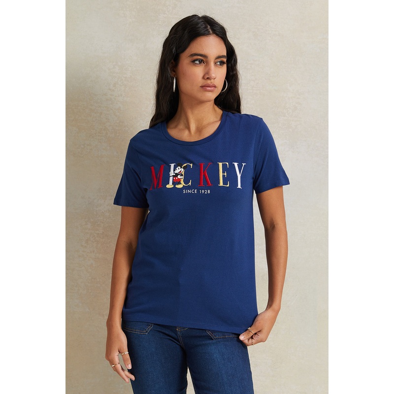 Women Navy Printed T-shirt|Small|Medium|Large|X-Large