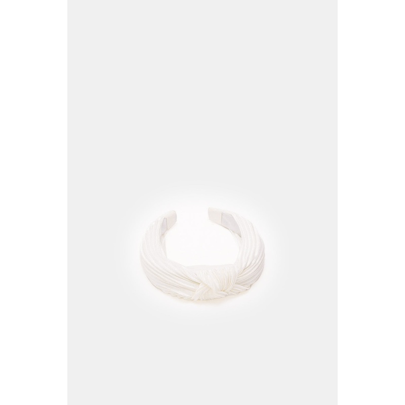 Women White Embellished Headband