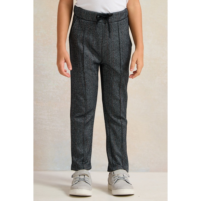 Boys Charcoal Coordinate Jacquard Pants