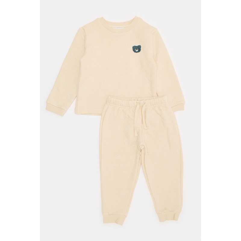 Infant Boys Cream Jacquard Pyjama Set (2 Piece)