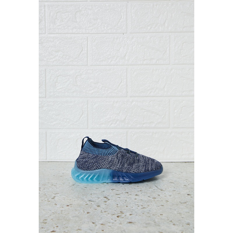 Infant Boys Navy Textured Slip-On Trainers