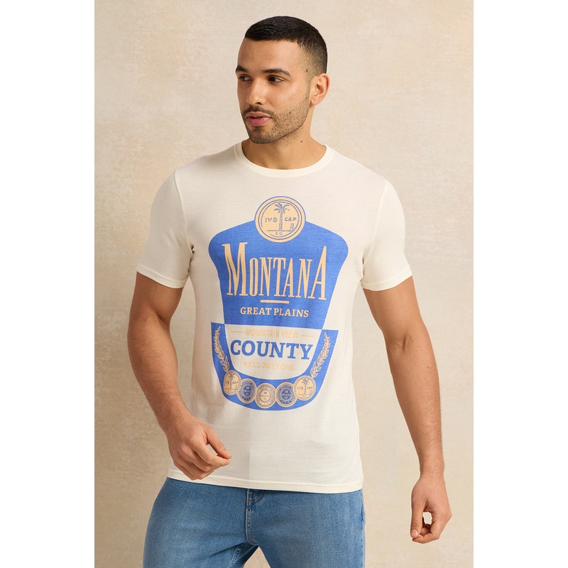 Men Ivory Graphic T-Shirt|Small|Medium|Large|X-Large|XX-Large