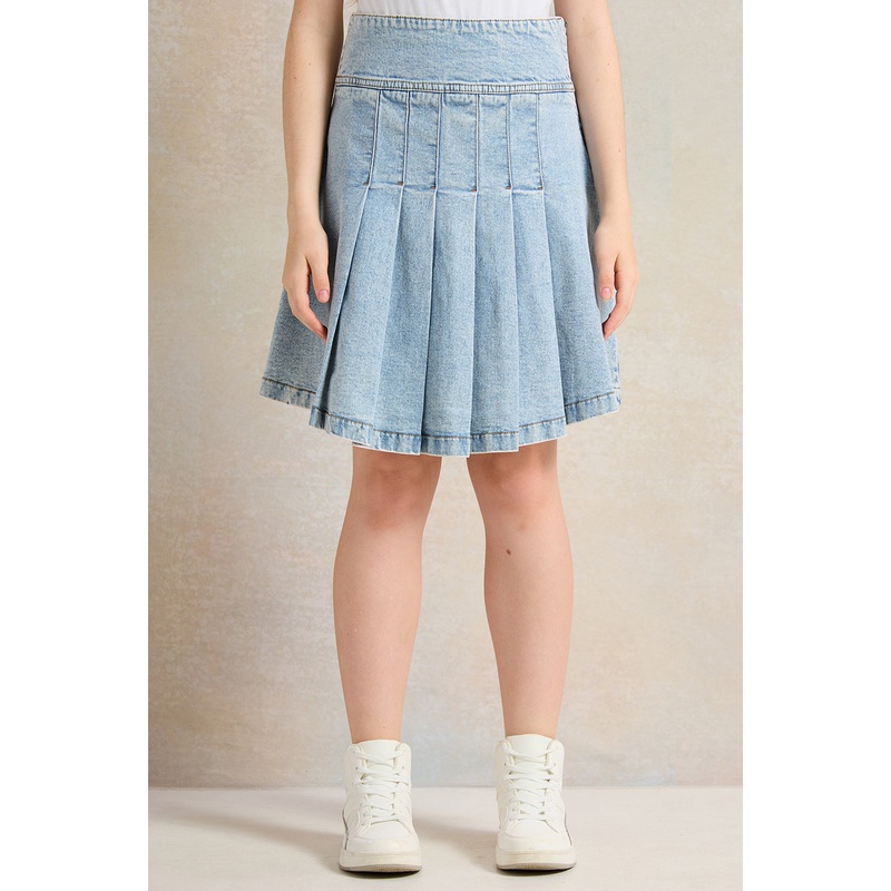 Senior Girls Blue Denim Skirt|8-9 Yrs (S)|9-10 Yrs (M)|11-12 Yrs (L)|13-14 Yrs (XL)|15-16 Yrs (XXL)