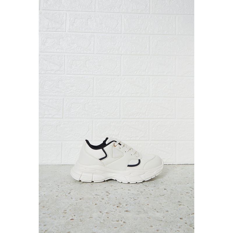 Senior Girls Cream Overlay Trainer