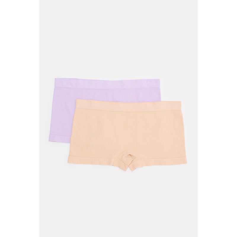 Senior Girls Lilac And Orange Boxer Brief Set (Pack Of 2)