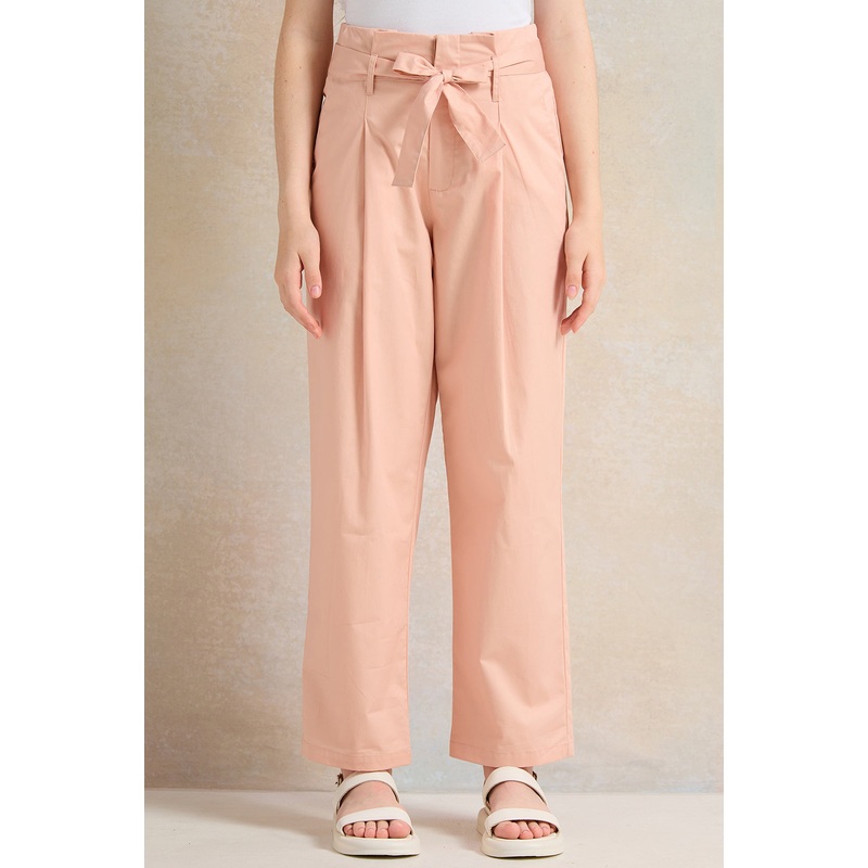 Senior Girls Pink Straight Fit Pants
