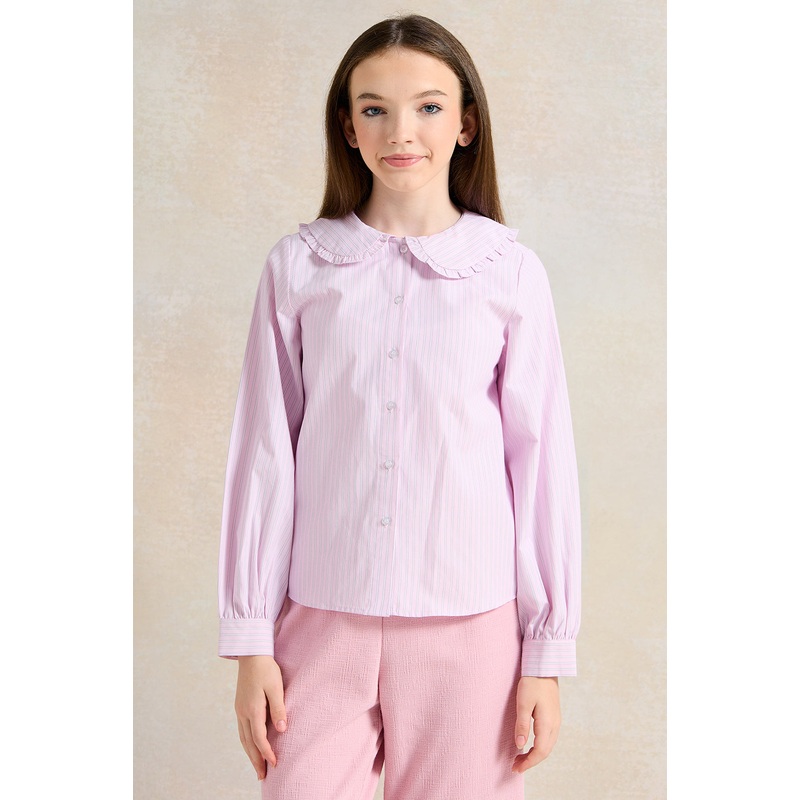 Senior Girls Purple Peter Pan Collared Shirt
