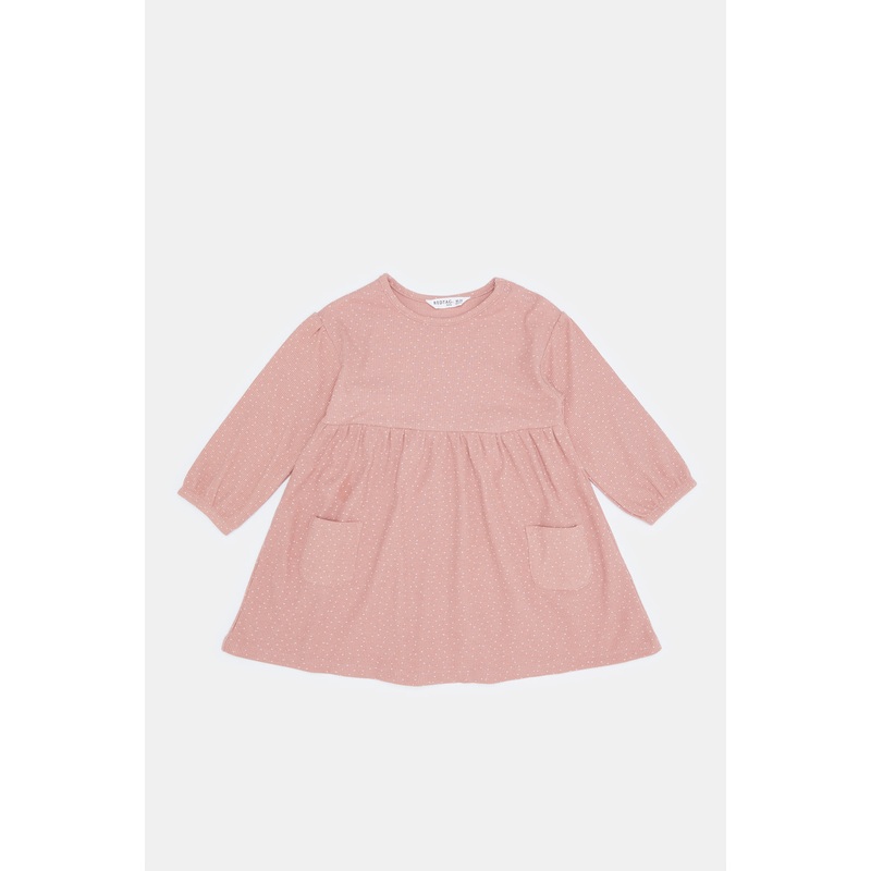 Infant Girls Pink Polka Dots Dress