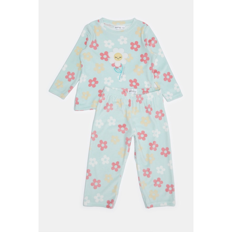 Infant Mint Printed Pyjama Set (2 Piece)