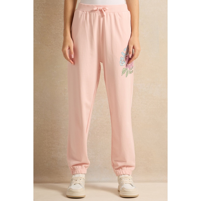Senior Girls Apricot Printed Track Pants