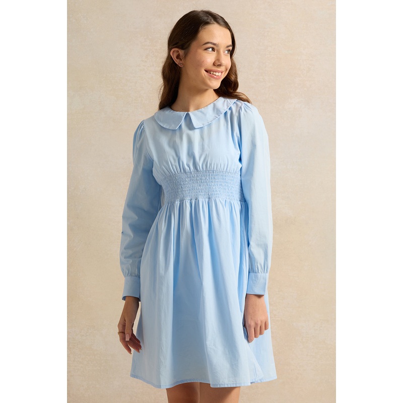 Senior Girls Blue Collared Dress