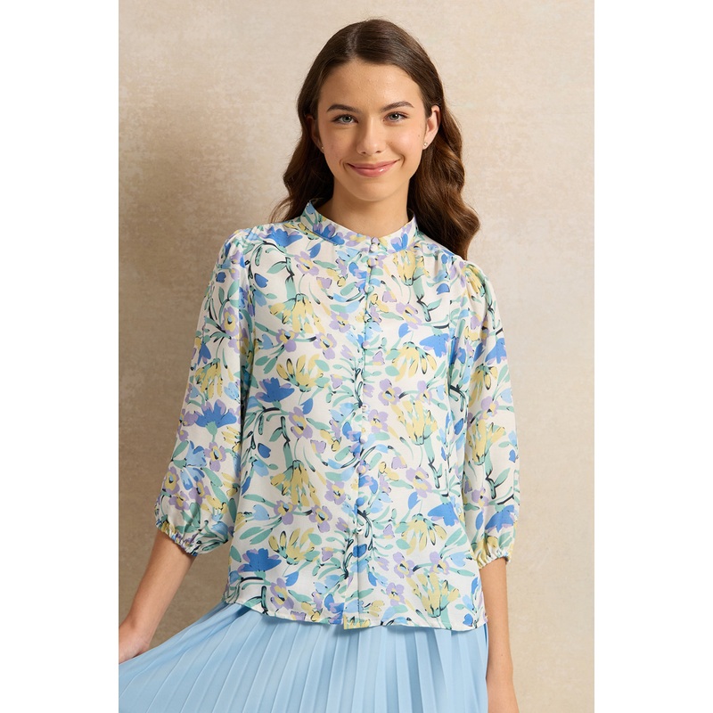 Senior Girls Multicolour Collared Shirt Blouse