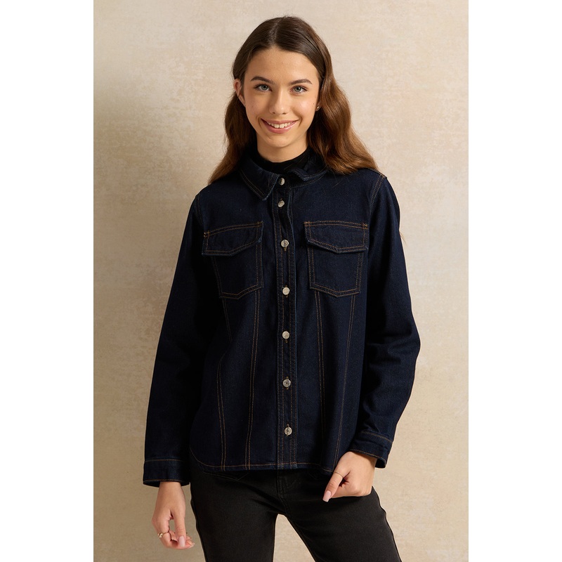 Senior Girls Navy Denim Jacket