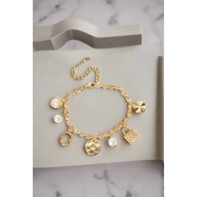 Women Gold Charm Bracelet