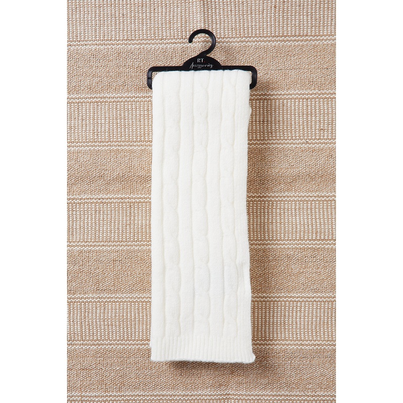 Women White Knitted Scarf