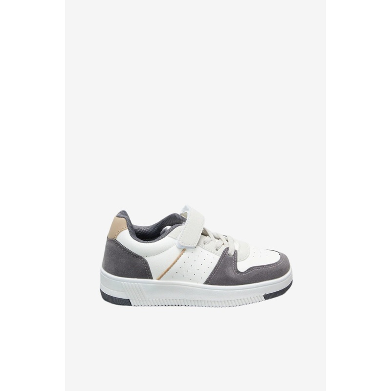 Boys Cream Color Block Sneakers