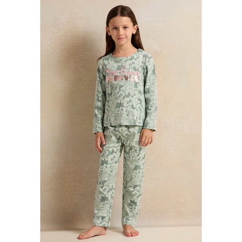 Girls Blue  Minnie Mouse Pyjama Set (2 Piece)
