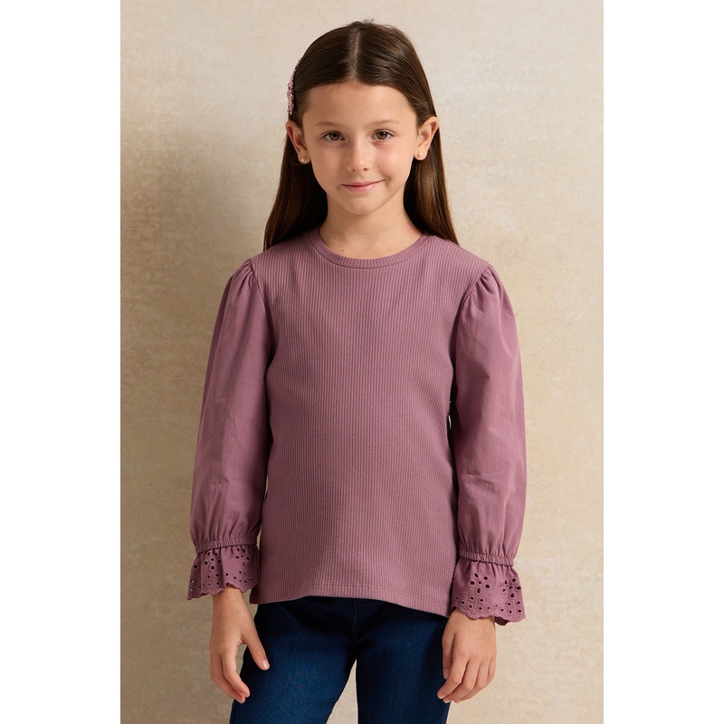 Girls Lilac Long Sleeve Top|2-3 Years|3-4 Years|4-5 Years|5-6 Years|6-7 Years|7-8 Years