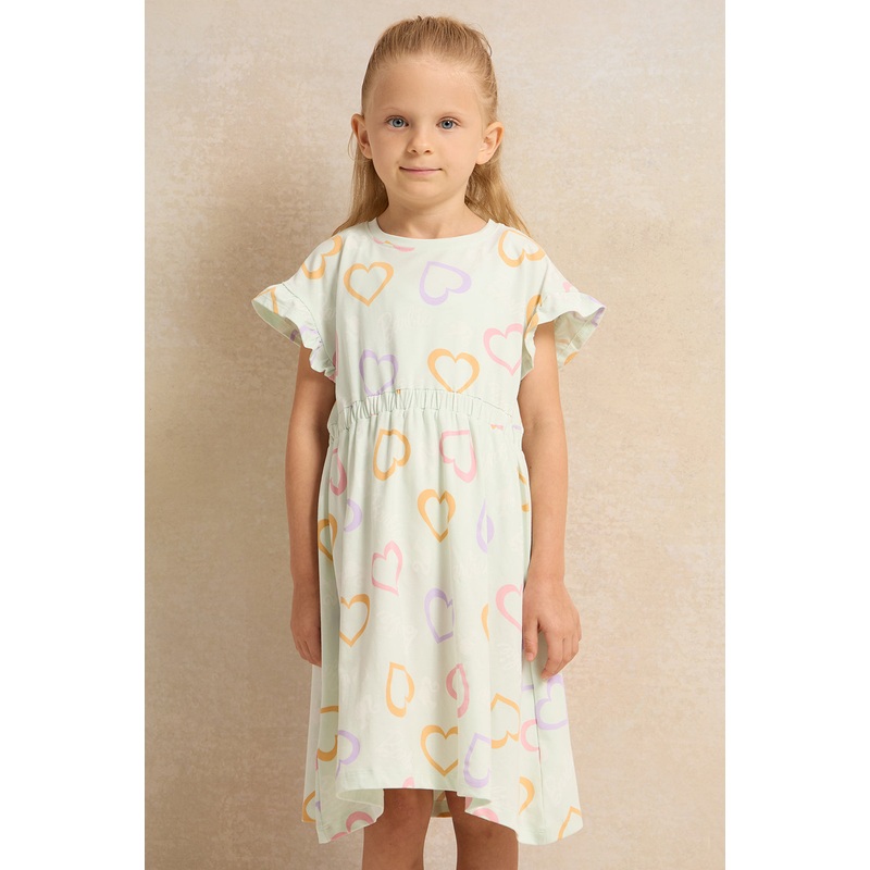 Girls Mint Printed Dress|2-3 Years|3-4 Years|4-5 Years|5-6 Years|6-7 Years|7-8 Years