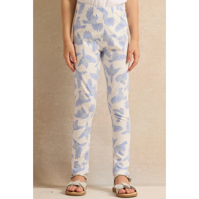 Girls White Birds Leggings|2-3 Years|3-4 Years|4-5 Years|5-6 Years|6-7 Years|7-8 Years