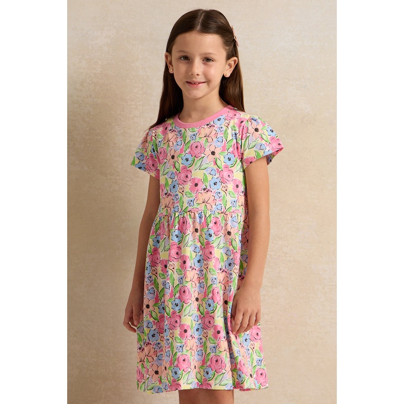 Girls White Floral Dress|2-3 Years|3-4 Years|4-5 Years|5-6 Years|6-7 Years|7-8 Years