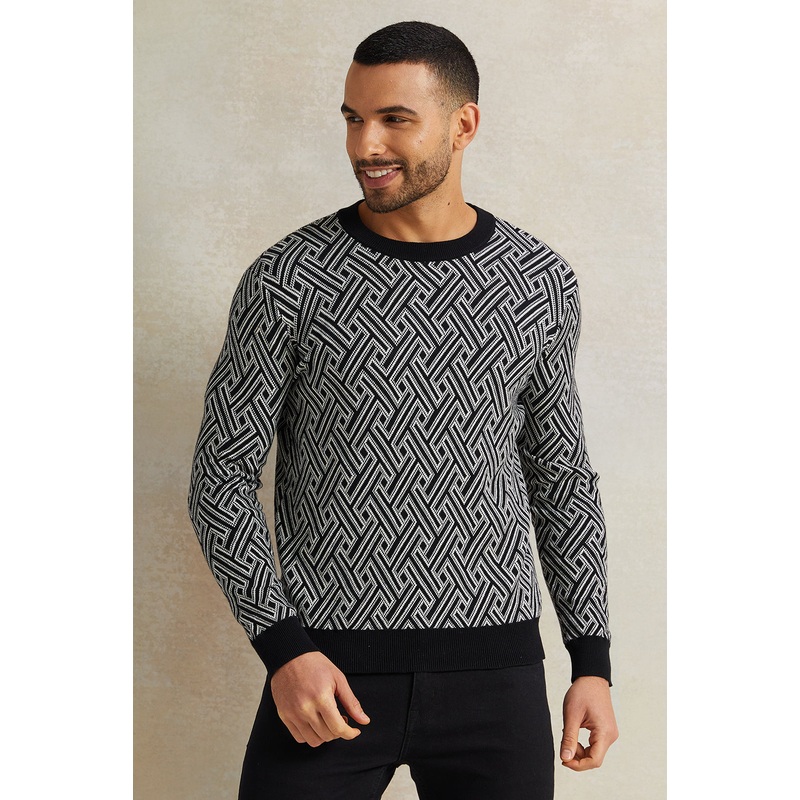 Men Black Knitted Pullover|Small|Medium|Large|X-Large|XX-Large