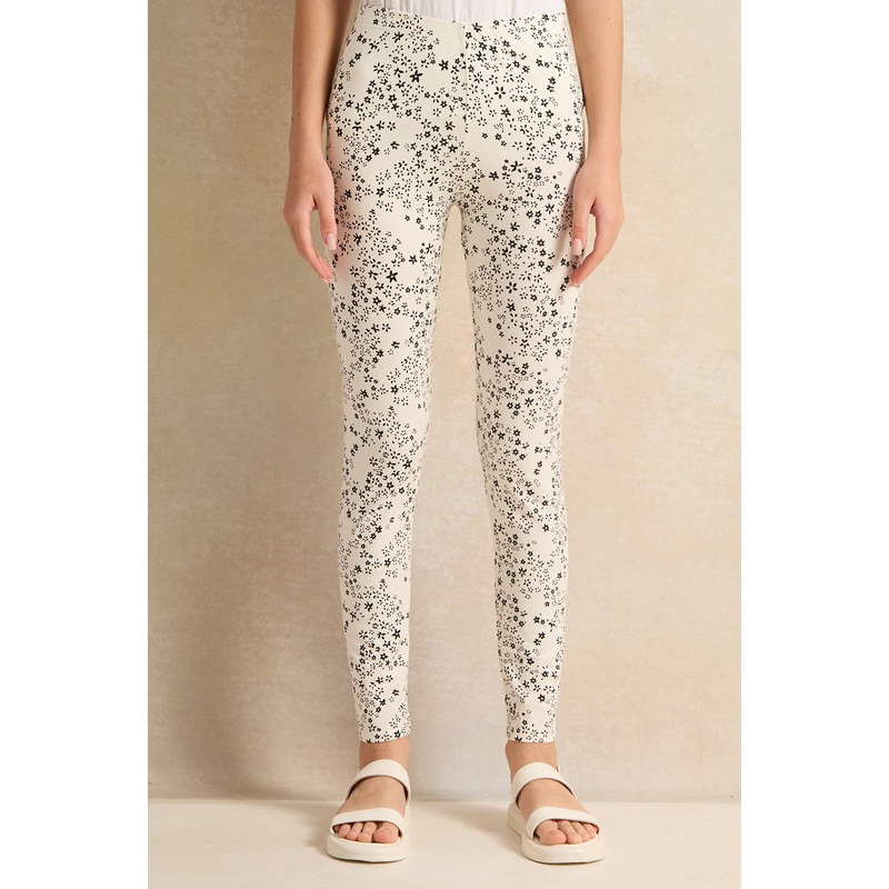 Senior Girls Ivory Printed Leggings