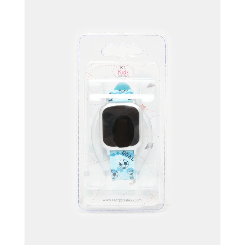 Boys Blue Football Printed Digital Watch