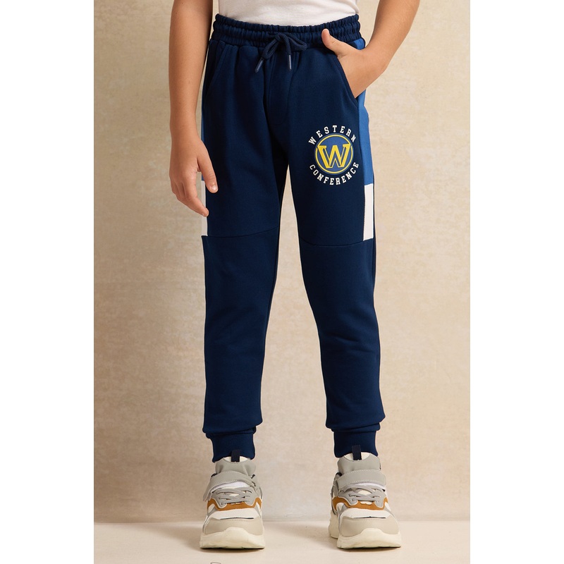 Boys Navy Nba Print Active Pants