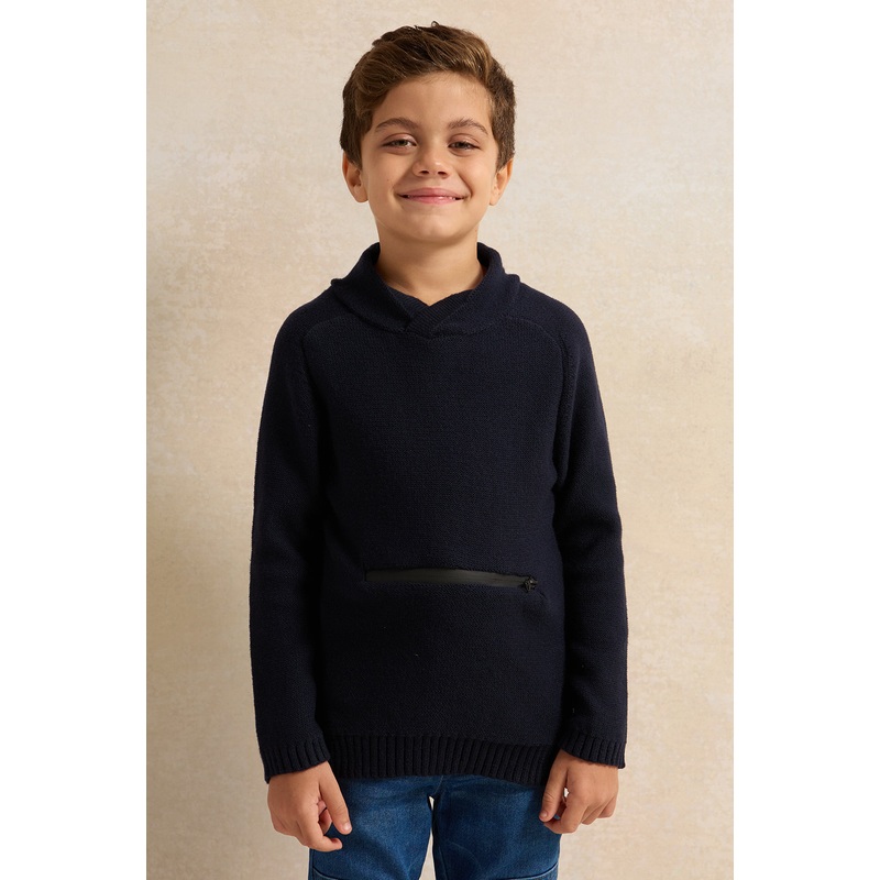 Boys Navy Solid Sweater|2-3 Years|3-4 Years|4-5 Years|5-6 Years|6-7 Years|7-8 Years
