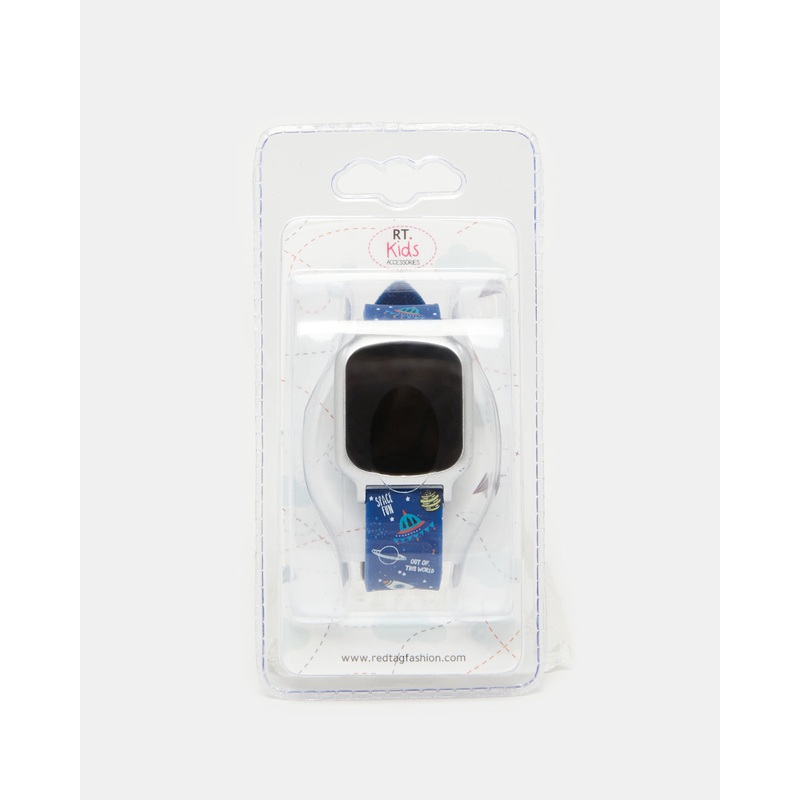 Boys Navy Space Printed Digital Watch